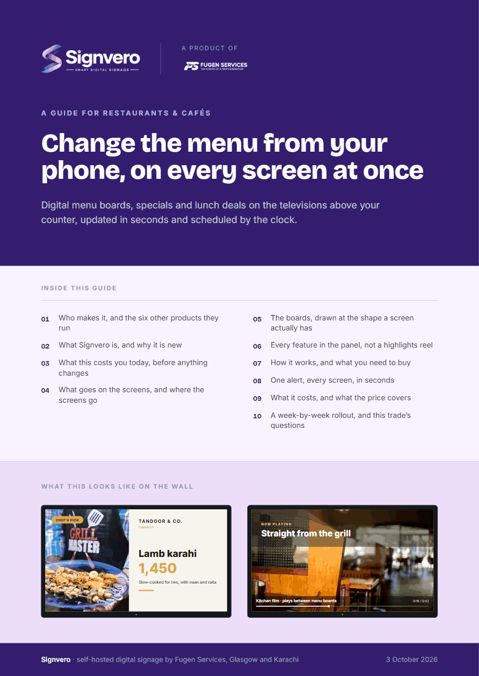 The cover of the Signvero guide for Restaurants & cafés