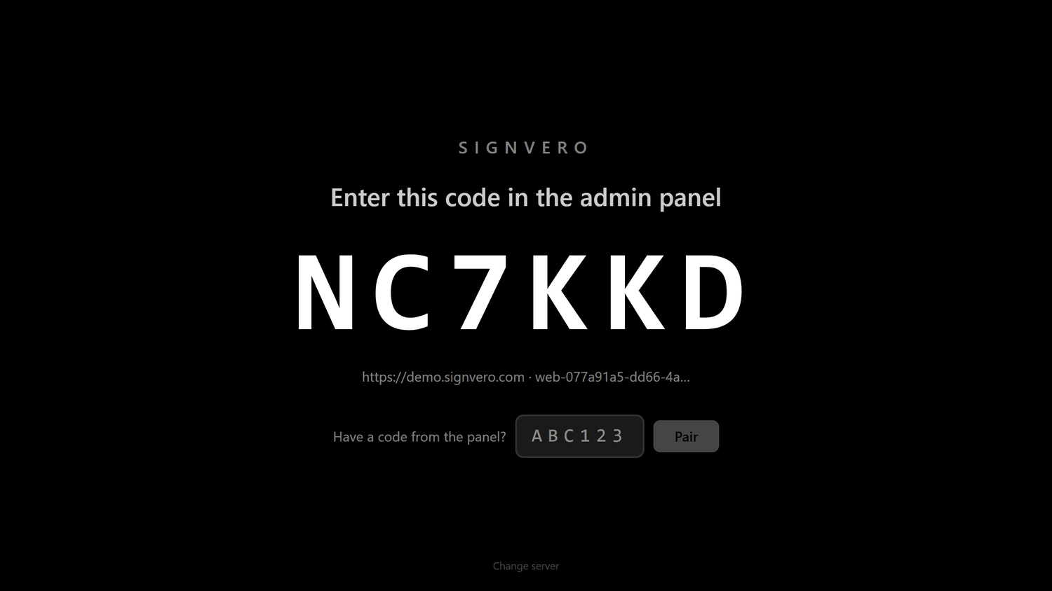 A screen waiting to be paired